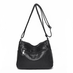 Women's Zipper Shoulder Bag Solid Faux Leather Crossbody