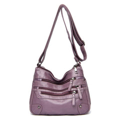 Women's Zipper Shoulder Bag Solid Faux Leather Crossbody
