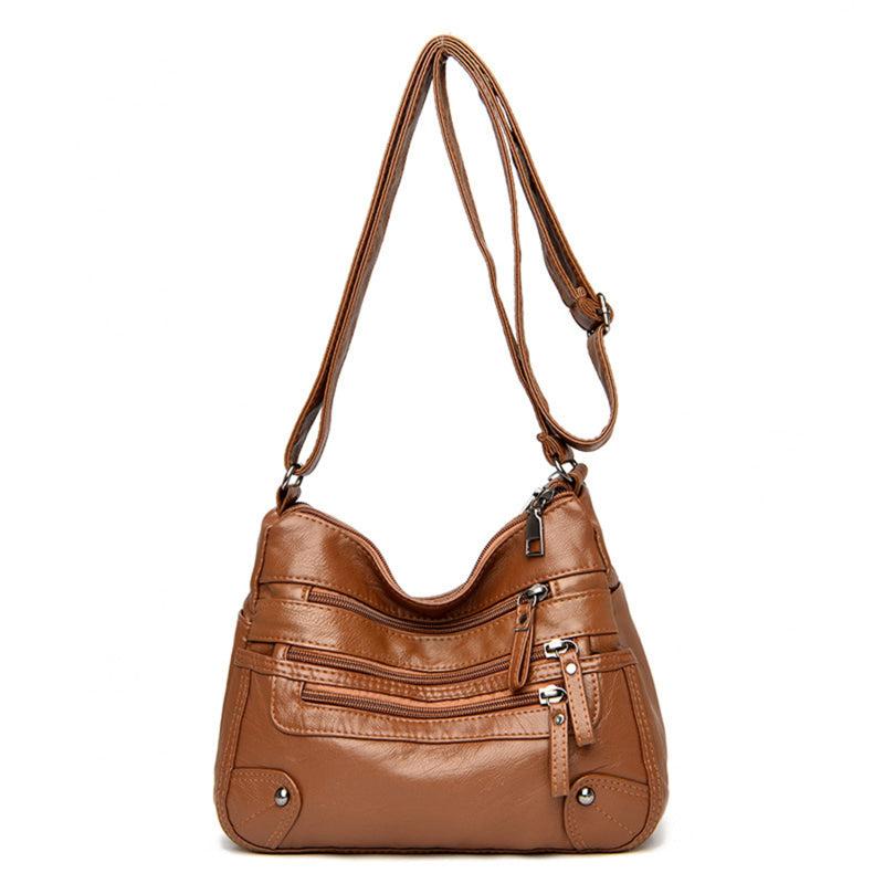 Women's Zipper Shoulder Bag Solid Faux Leather Crossbody