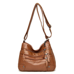 Women's Zipper Shoulder Bag Solid Faux Leather Crossbody