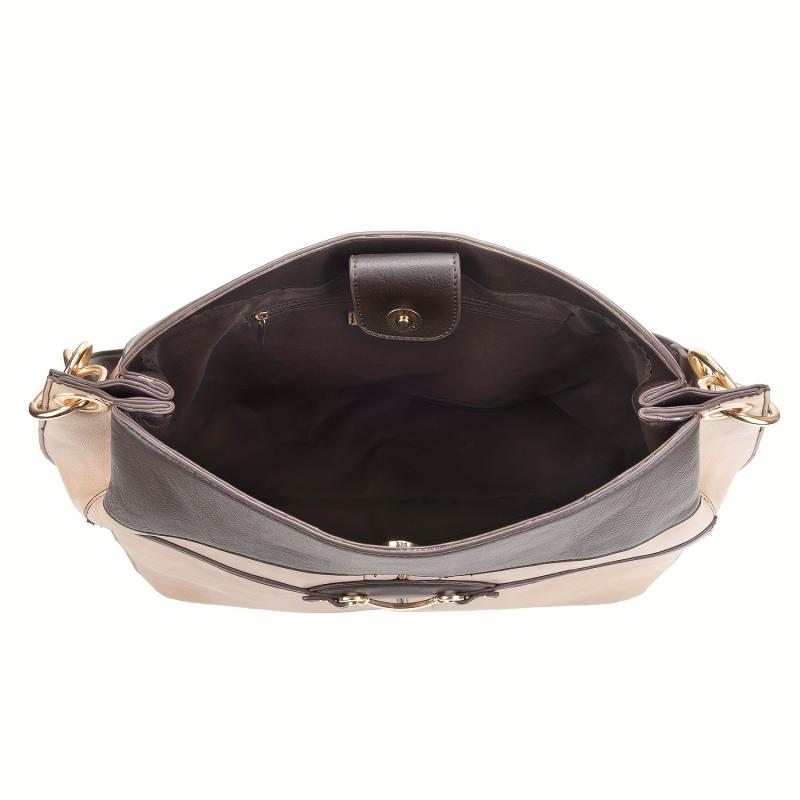 Large Capacity PU Leather Tote Bag Textured Shoulder Bag