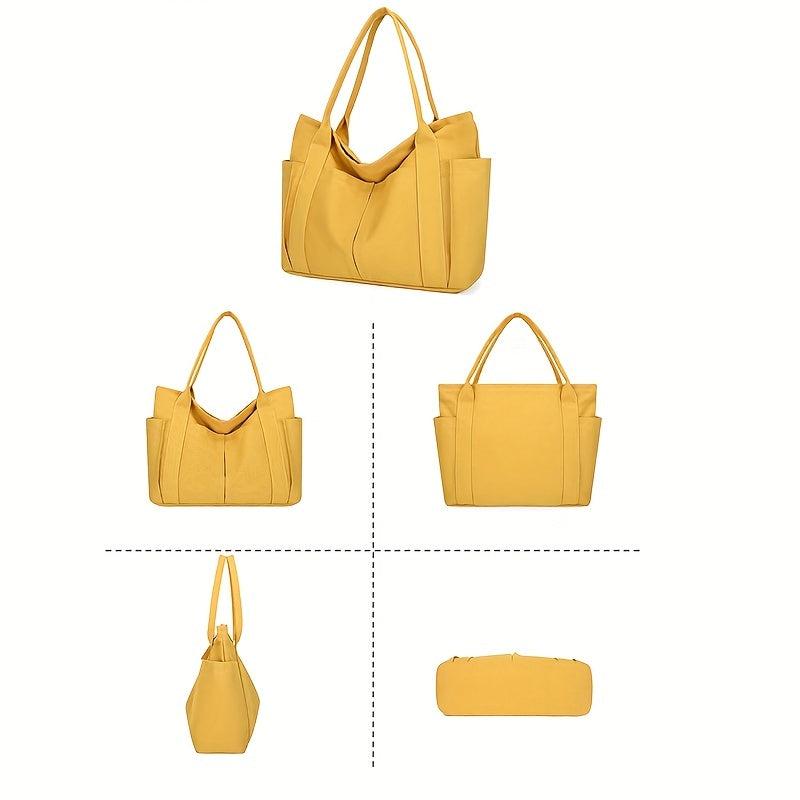Canvas Tote Bag Large Shoulder Handbag for Work Travel Shopping