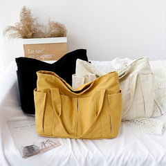 Canvas Tote Bag Large Shoulder Handbag for Work Travel Shopping