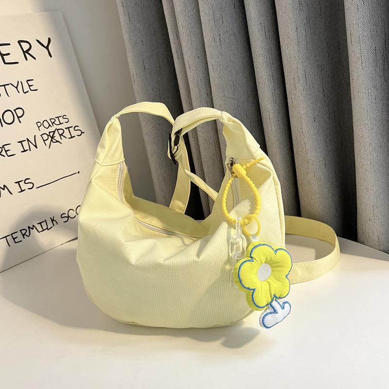 Casual Shoulder Bag Messenger Bag with Flower Pendant