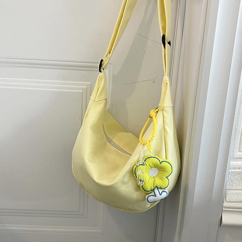 Casual Shoulder Bag Messenger Bag with Flower Pendant