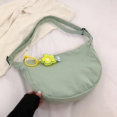 Casual Shoulder Bag Messenger Bag with Flower Pendant