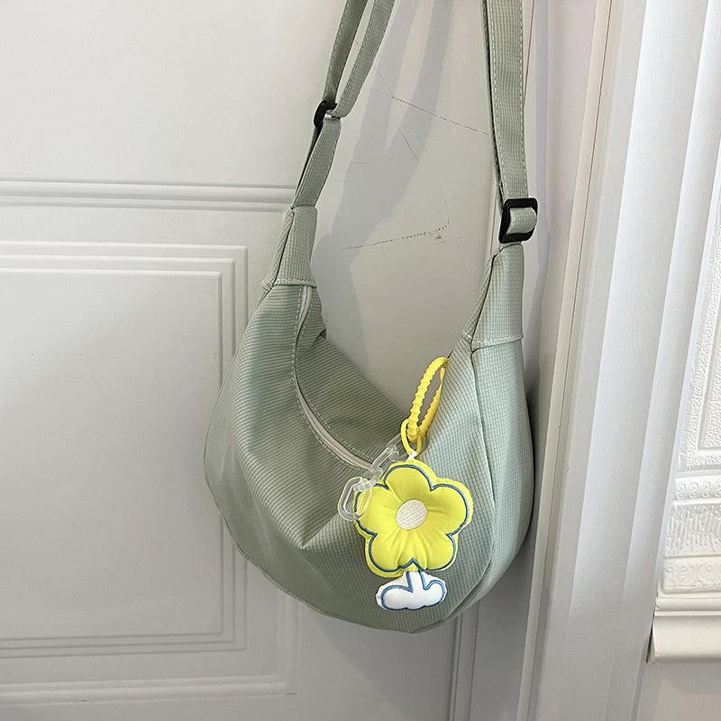 Casual Shoulder Bag Messenger Bag with Flower Pendant