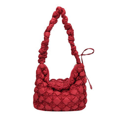 Ruched Crossbody Bag Puffer Quilted Shoulder Bag Hobo Purse
