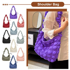 Ruched Crossbody Bag Puffer Quilted Shoulder Bag Hobo Purse