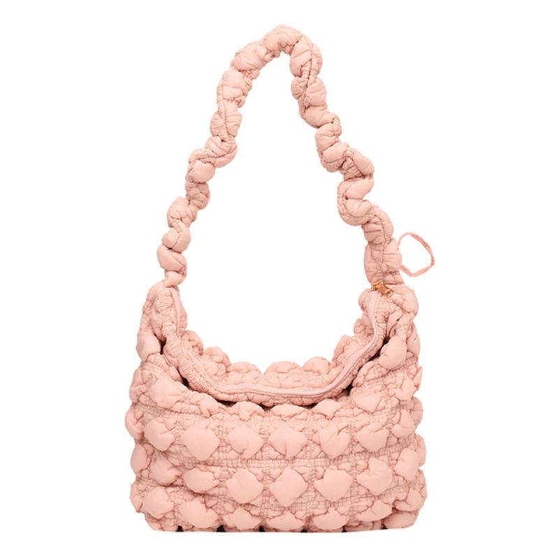 Ruched Crossbody Bag Puffer Quilted Shoulder Bag Hobo Purse