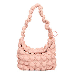 Ruched Crossbody Bag Puffer Quilted Shoulder Bag Hobo Purse
