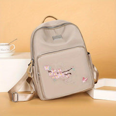 Flower Embroidery Backpack Women's Versatile Travel Storage Bag