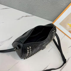 Gothic Skull & Rivets Shoulder Bag Halloween Crossbody Purse