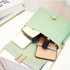 Stone Embossed Crossbody Bag - Candy Flap Purses