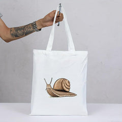 Snails Print Canvas Tote Bag Reusable Grocery Shopping Bag