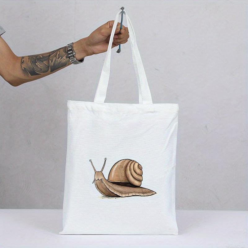Snails Print Canvas Tote Bag Reusable Grocery Shopping Bag
