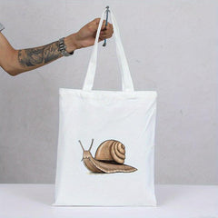 Snails Print Canvas Tote Bag Reusable Grocery Shopping Bag