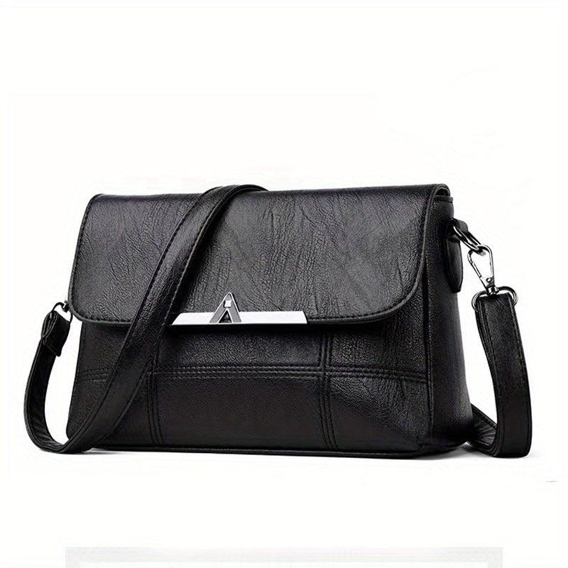 Vintage Vegan Crossbody Bag Retro PU Shoulder Bag Women's Casual Handbag