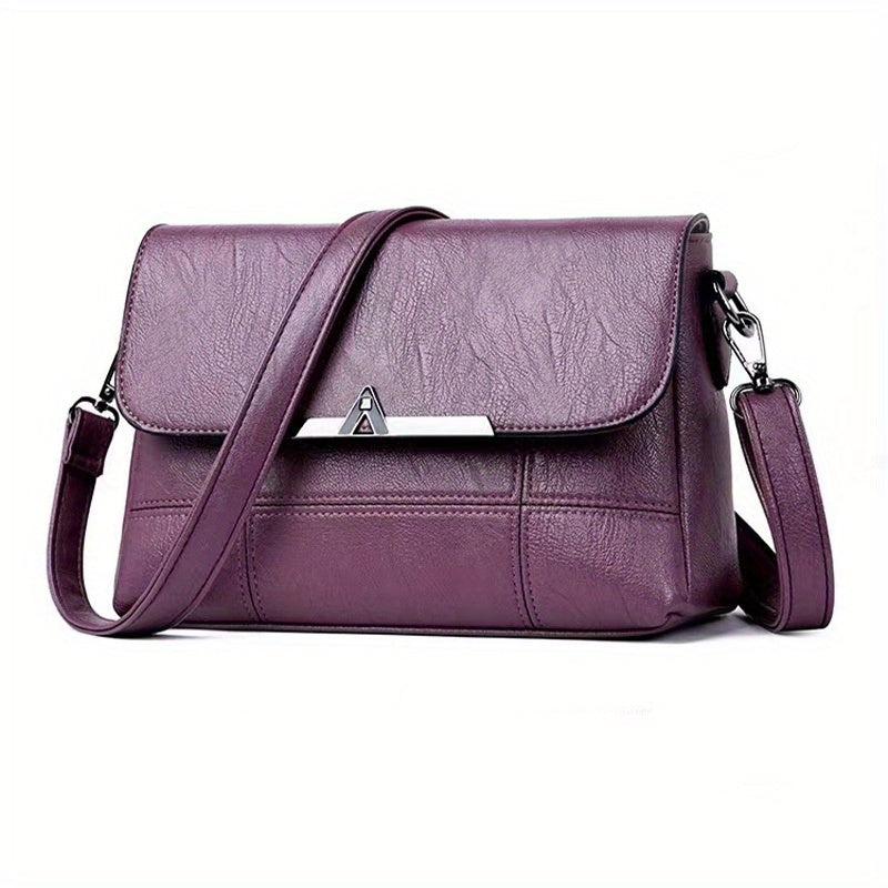 Vintage Vegan Crossbody Bag Retro PU Shoulder Bag Women's Casual Handbag
