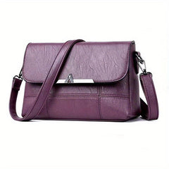 Vintage Vegan Crossbody Bag Retro PU Shoulder Bag Women's Casual Handbag