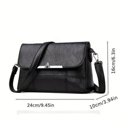 Vintage Vegan Crossbody Bag Retro PU Shoulder Bag Women's Casual Handbag
