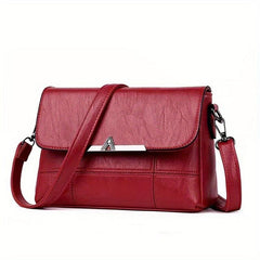 Vintage Vegan Crossbody Bag Retro PU Shoulder Bag Women's Casual Handbag