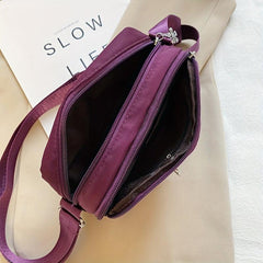 Minimalist Square Crossbody Bag PU Leather Shoulder Bag All Match Handbag