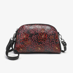 Retro Flower Embossed Crossbody Bag for Women