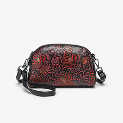 Retro Flower Embossed Crossbody Bag for Women