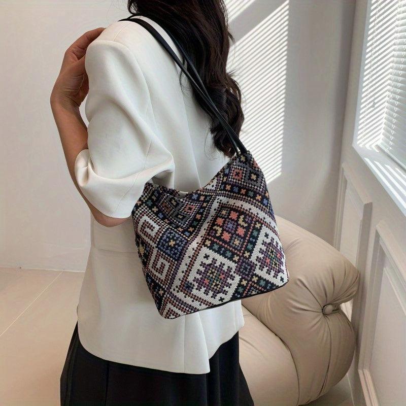 Tribal Style Casual Square Bag Large Capacity Shoulder Bag