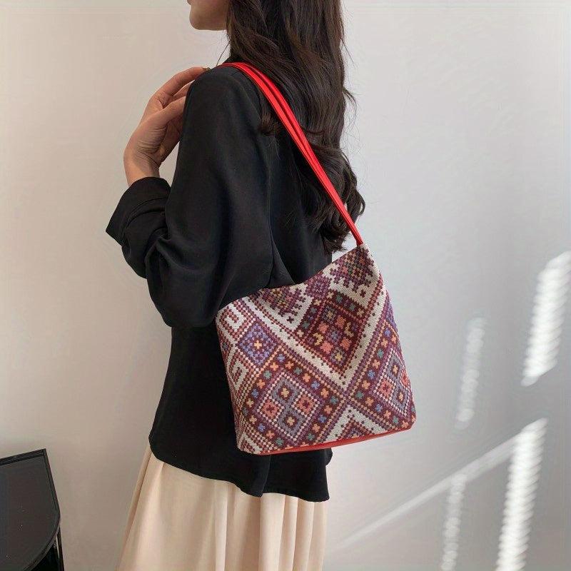 Tribal Style Casual Square Bag Large Capacity Shoulder Bag
