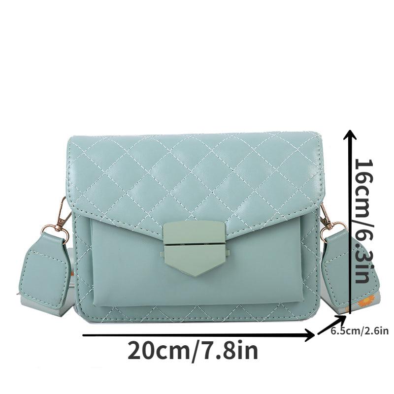 Quilted Crossbody Bag Retro PU Shoulder Bag Women's Casual Handbag & Purse