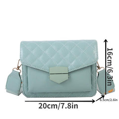 Quilted Crossbody Bag Retro PU Shoulder Bag Women's Casual Handbag & Purse