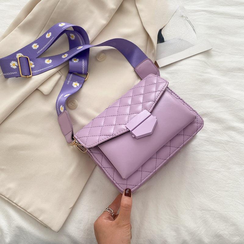 Quilted Crossbody Bag Retro PU Shoulder Bag Women's Casual Handbag & Purse