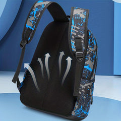 Pattern School Backpack Casual Preppy Backpack Versatile Storage