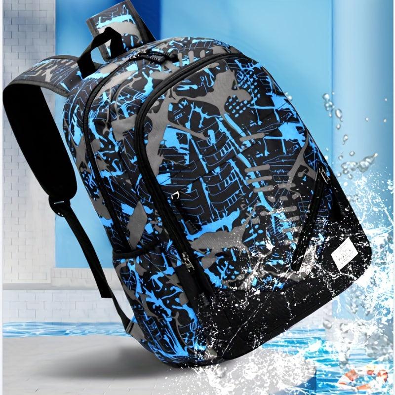 Pattern School Backpack Casual Preppy Backpack Versatile Storage