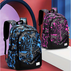 Pattern School Backpack Casual Preppy Backpack Versatile Storage