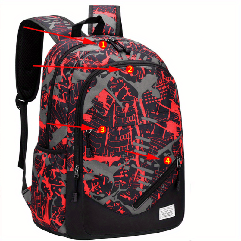 Pattern School Backpack Casual Preppy Backpack Versatile Storage