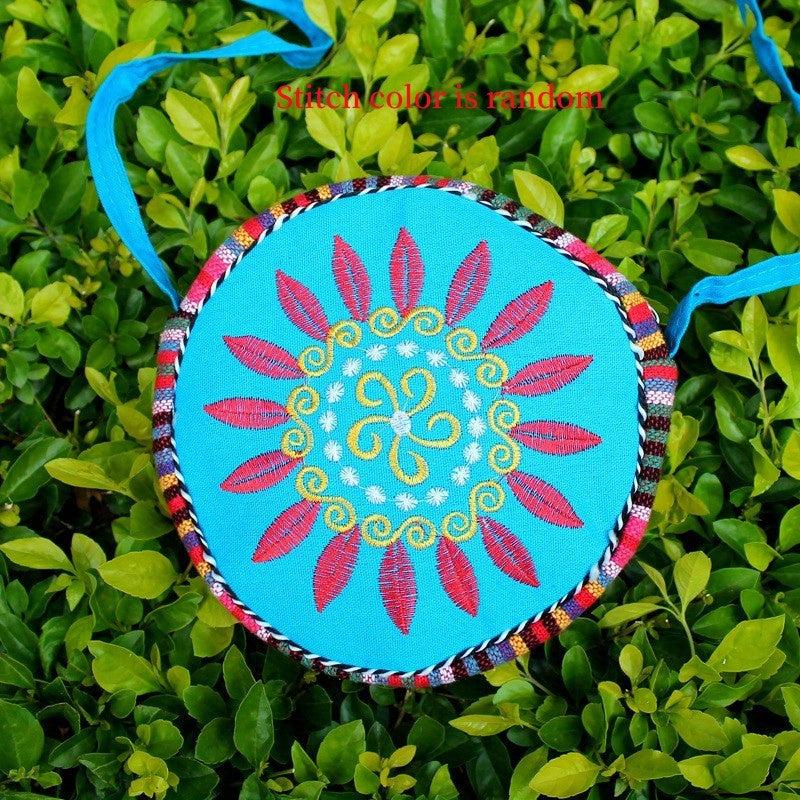 Floral Embroidery Round Bag Ethnic Style Crossbody Bag