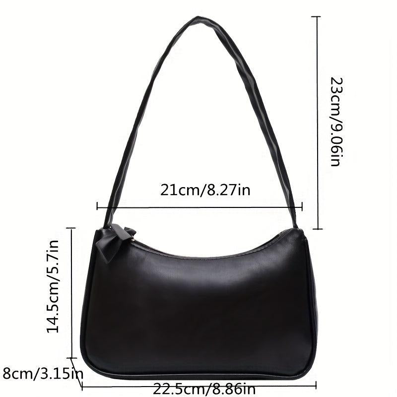 Minimalist Baguette Bag Women's PU Leather Underarm Purse Shoulder Bag