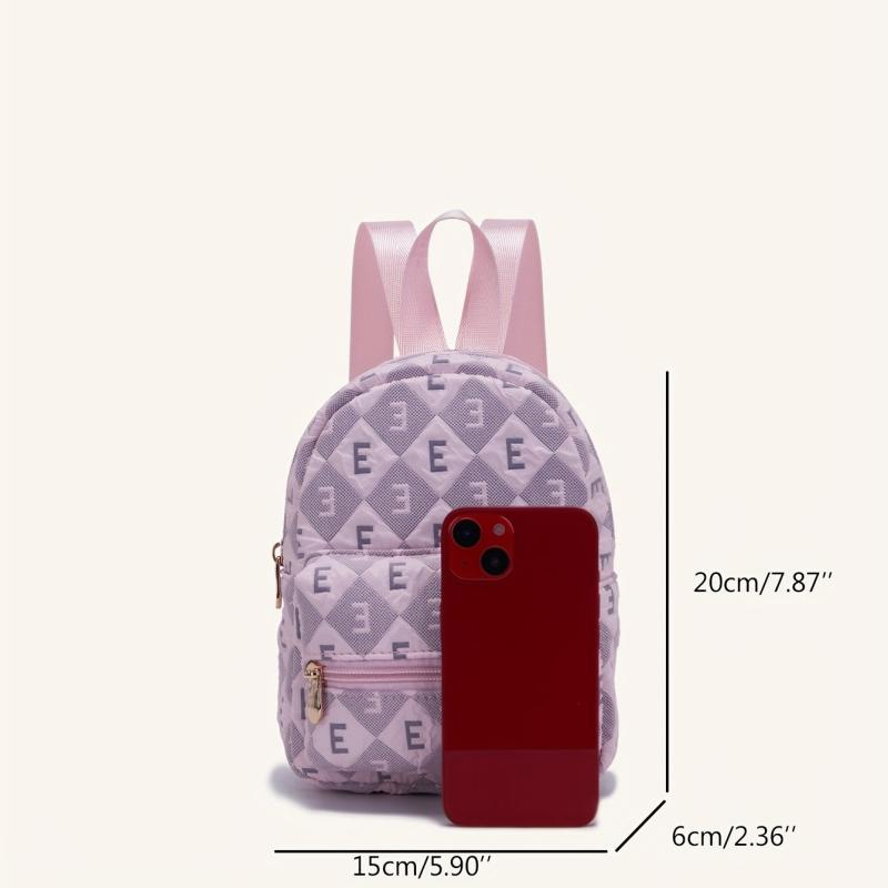 Plaid Pattern Backpack Preppy School Bookbag for Girls Women