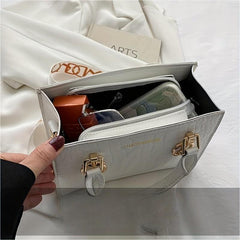 Classic Crocodile Embossed Shoulder Bag with Wide Strap