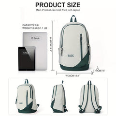 Colorblock Zipper School Daypack
