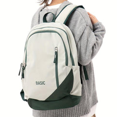 Colorblock Zipper School Daypack
