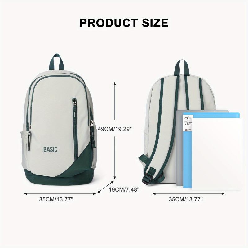 Colorblock Zipper School Daypack