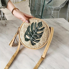 Straw Weaving Mini Bag Crossbody Beach Bag Tassel Decor Shoulder Bag