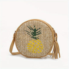 Straw Weaving Mini Bag Crossbody Beach Bag Tassel Decor Shoulder Bag