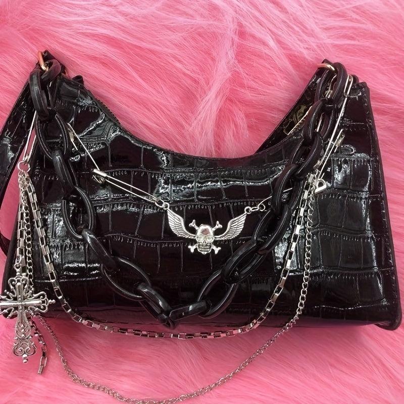 Gothic Skull Shoulder Bag for Halloween