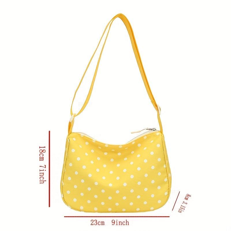 Polka Dot Nylon Shoulder Bag Large Capacity Zipper School Bag