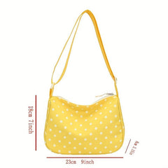 Polka Dot Nylon Shoulder Bag Large Capacity Zipper School Bag